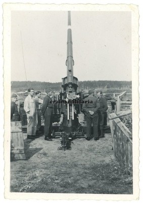 Genuine Photo 8.8 cm anti-aircraft gun with balance in position Finland Arctic Sea 1943