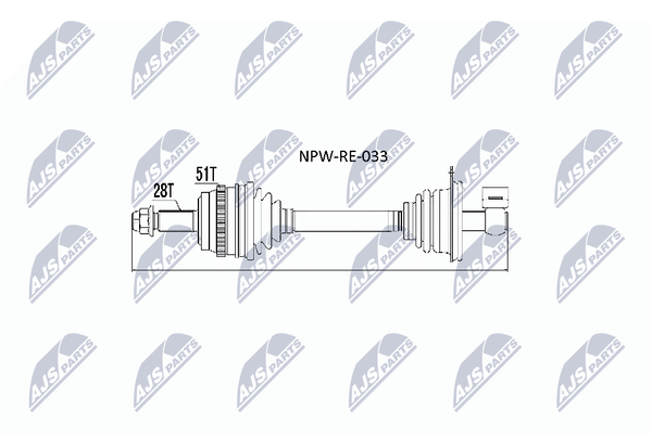 Nty Antriebswelle NPW-RE-033 Passend FüR Nissan Opel Renault-image