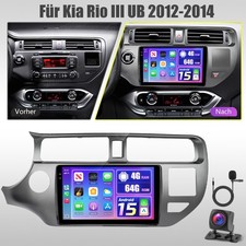 4+64GB KAM+ Android 15 Autoradio Navi WIFI CarPlay f&uuml;r Kia Rio III UB 2012-2014