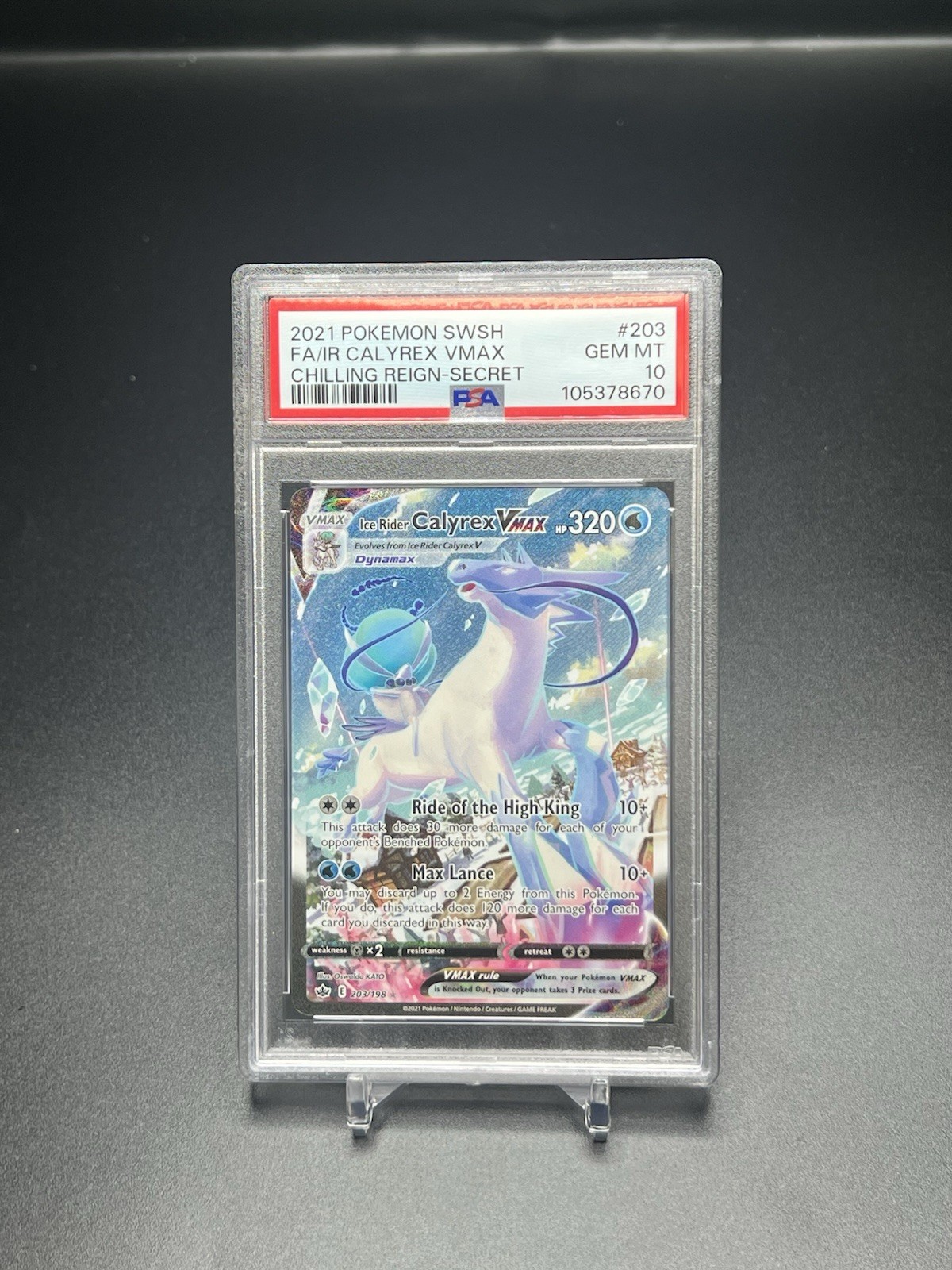 PSA 10 - Ice Rider Calyrex VMAX 203/198 Alt Art - Chilling Reign - Pokemon