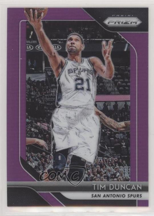 2018-19 Panini Prizm Purple Prizm 49/75 Tim Duncan #225 HOF 7zf