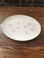 Vernon Ware  By Metlox "Tickled Pink" Oval Serving Platter MCM