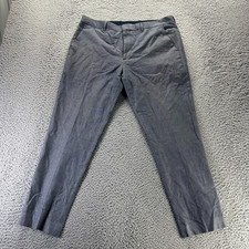 Express Pant Mens 34x30 Gray Cotton Dress Slim Straight Stretch Preppy Office