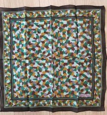 Christian Dior Handkerchief Scarf Vintage Silk Green Rare Authentic