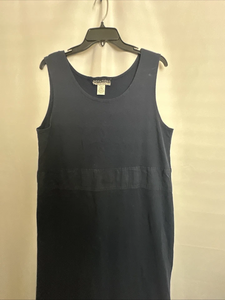 Vestido largo sin mangas azul marino Notations Clothing Co. para mujer talla L #811 Foto 2 de 4