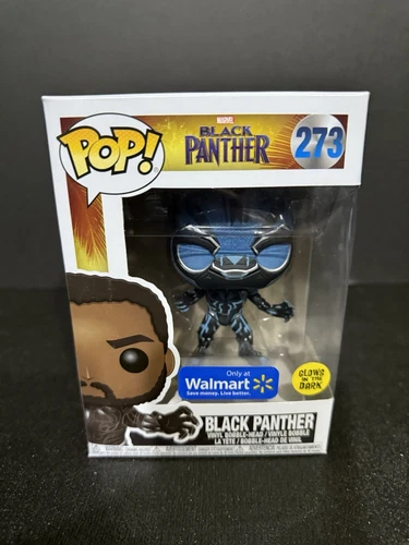 FUNKO POP ! BLACK PANTHER 273 GLOWS IN DARK WALMART EXCLUSIVE D01