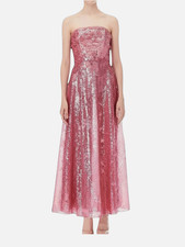 Honayda Women's Pink Strapless Sequin Gown Dress Size 44