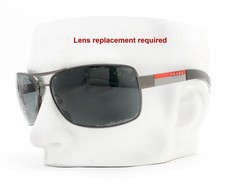Prada Linea Rossa Sunglasses Gunmetal Black SPR 54I 5AV-5Z1 No Case Blemish