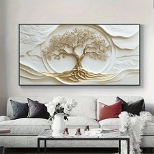 Abstract Golden Tree of Life Canvas Painting Wall Art Poster Home Decor Picture