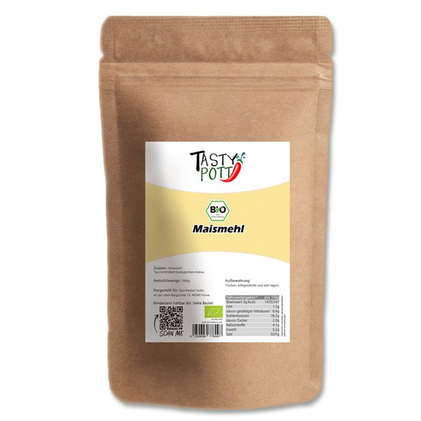 Tasty Pott Bio Maismehl 1000G Beutel Mehl Aus Mais Vegane KüChe Mehlalternative-image