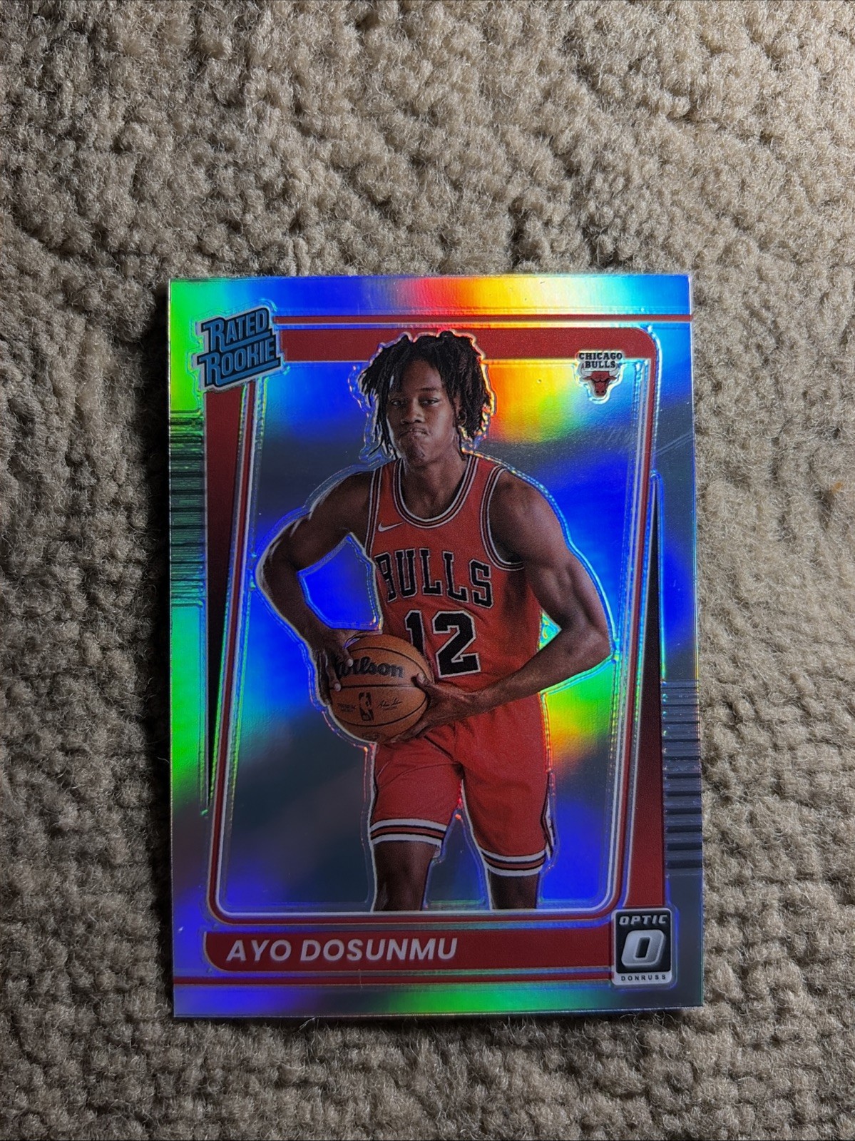 2021-22 Donruss Optic Ayo Dosunmu Rated Rookie Holo Silver Prizm RC #171 Bulls