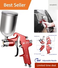 Hvlp Spray Gun Gravity Feed with 400CC Aluminum Swivel Cup with 1.5mm Nozzle ...