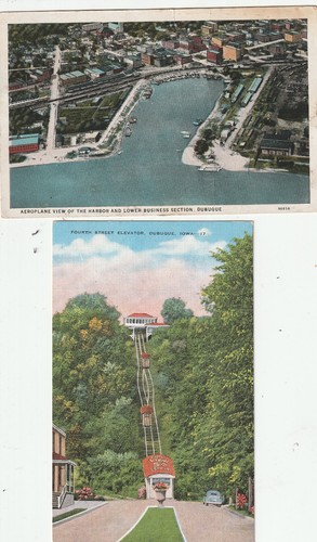 Dubuque, IA - 2 Cards - Air View - Elevator Iowa