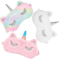 3 Pieces Sleep Mask for Kids, 3 Count Pack of 1 , Mixed Colors, Pink, White