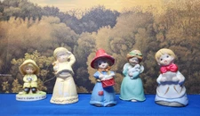 Vintage 1970s Jasco Merri-Bells Porcelain Figurine Lot of 4 Plus George Good