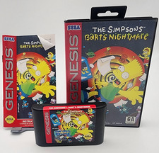 Simpsons Bart's Nightmare Sega Genesis CIB Complete Authentic Tested Working