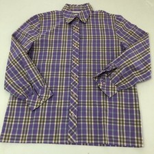 vtg 1970s Country Suburbans Purple Plaid Button Shirt Sz 6 Made in USA