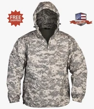 Mil-Tec Warm Combat Winter Mens Anorak Hooded Fleece Jacket AT-Digital Camo Sz L