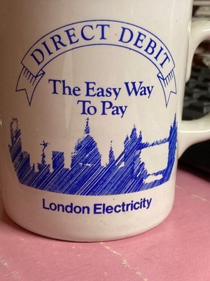 LONDON ELECTRIC, Lastschrift, The Easy Way to Pay Werbetasse