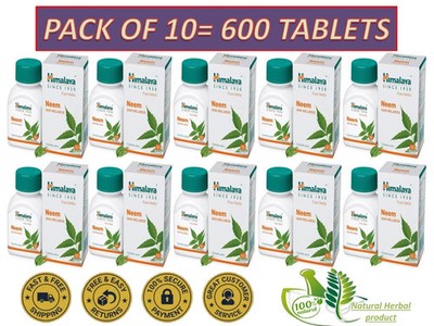 (Pack of 10) Neem By Himalaya Skin Wellness, acne free skin 60 Tablets EXP 26/27