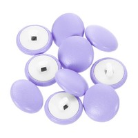 10 Stk. Pu-LederknöPfe 15Mm Runde Plastikschaft F. Kleidung Diy, Lila