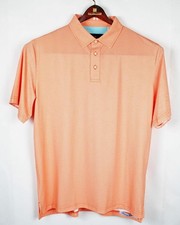 Robert Graham Mens M Caravan Performance Polo Shirt Pullover Orange 118 NWT