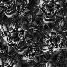 Evil Clowns 38 - 18"x46" Hydrographic Film Hydro Dipping