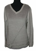 Damen Strickpullover Pullover Beige Braun V-AUSSCHNITT Capuccino 38 Neu