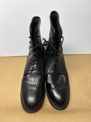Ariat 32501 Black Leather Men Lace up Roper BOOTS 7m for  display picture 1