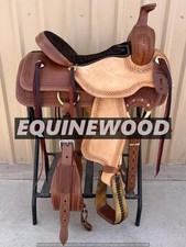 Western High Quality Leather Roping Western Saddle with Complete Tack Set 15,16