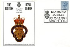 1981 Royal British Legion Poppy Appeal Official Cover No. 8 Brighton special pmk