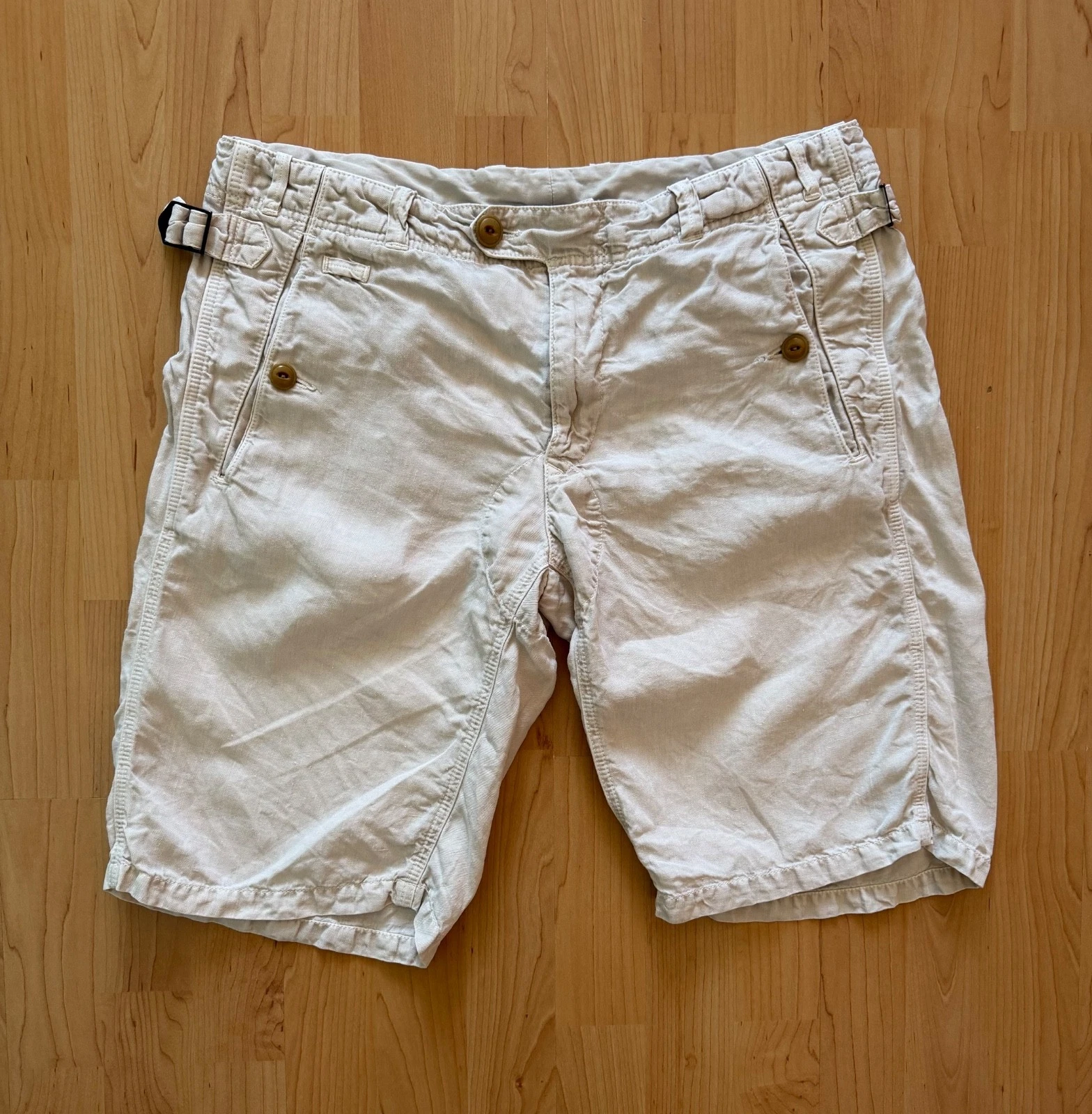 C.P. Company Linen Shorts Size 50 (M/L) Beige Mens Casual Summer Original