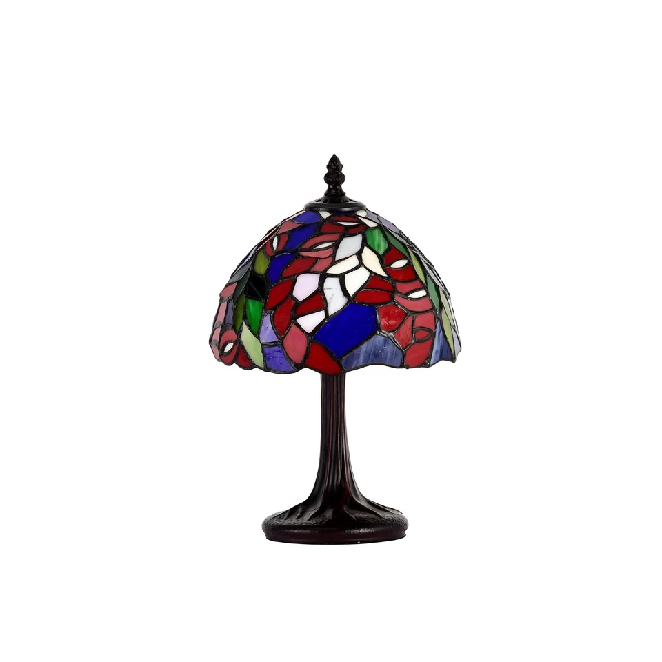 Lámpara de mesa floral estilo Tiffany multi Foto 4 de 4