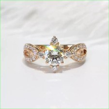 2Ct Round Cut lab created diamond Engagement Ring 14K Yellow Gold Finish