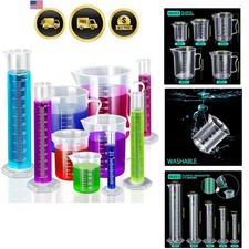 Graduated Cylinder Plastic Beaker, 5pcs Plastic Graduated Cylinder 10ml 25ml ...