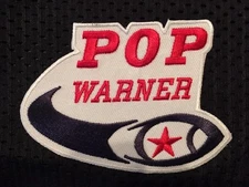 pop warner patch Popwarner patch sew on iron on  3.25" wide Pop Warner patch