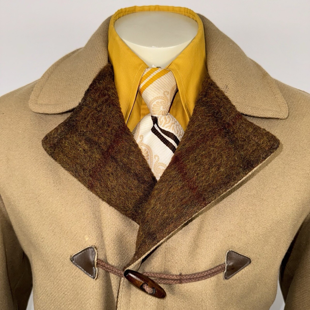 Vtg Lakeland Pea Coat Toggle Mens 40 Wool Trench Overcoat Jacket