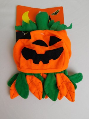 Jack-O-Lantern Pumpkin Small Dog Halloween Costume Hat & Collar #7062
