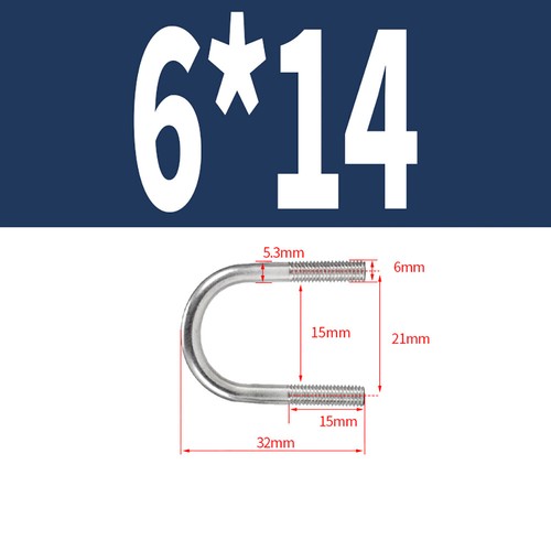 Rundbogen U-Bolzen U-Karten U-Bolzen M6 M8 M10 M12 A2 Edelstahl - Bild 8 von 55