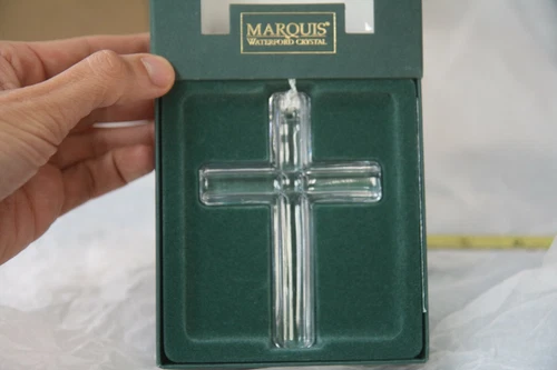 MARQUIS by Waterford "Christmas Cross" Crystal Ornament w/Box