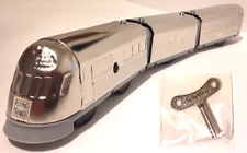 NEW Silver Schylling Flying Yankee Wind-Up Train – Tin – Birthday/Christmas (R)