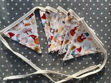 Handmade Autumn Pumpkin Gonk Fabric Bunting - Ten Flag