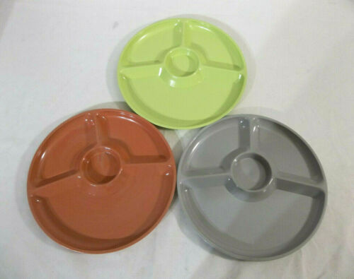 Vintage Regaline Set of 3 Picnic or Camping Divided Plates