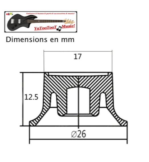 Nuovo 3 Bottoni Argento STRATOCASTER Top Hat - Chitarra Strat - Immagine 3 di 4