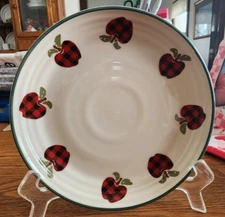 AppleJack Salad Plate (s) 8" International China #06 Stoneware White Red Green !