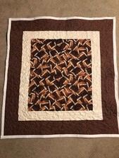 New Handmade Cotton Football Sports Baby Crib Toddler Quilt 40 x 37 inches