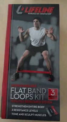 Lifeline Flat Band Loops Kit~3 Resistance Levels~Versatile Resistance System~NEW
