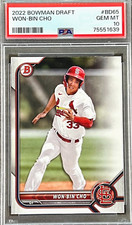 2022 Bowman Draft Won-Bin Cho #BD65 (ROOKIE CARD) PSA 10 GEM MINT (RARE: Pop 1)