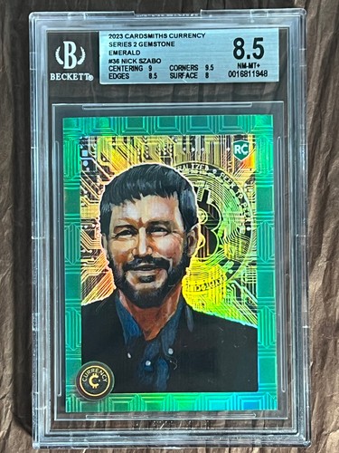 2023 Cardsmiths Series 2 Nick Szabo #36 Emerald Refractor 12/99 BGS 8.5