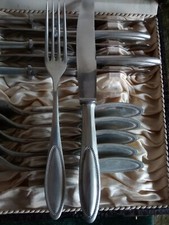 Besteckkasten ALEKTO, 6 Messer, 6 Gabeln, um 1925!!!
